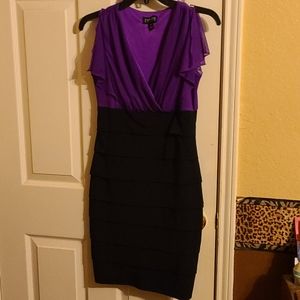 Enfocus Studio Size 6 Purple and Black dress